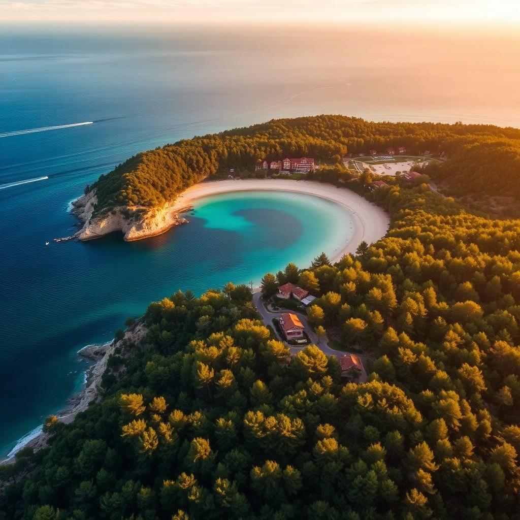 Vue aérienne du Cap Ferret et du Bassin d'Arcachon